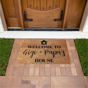Welcome to Gigi and Papa's House Personalised Doormat