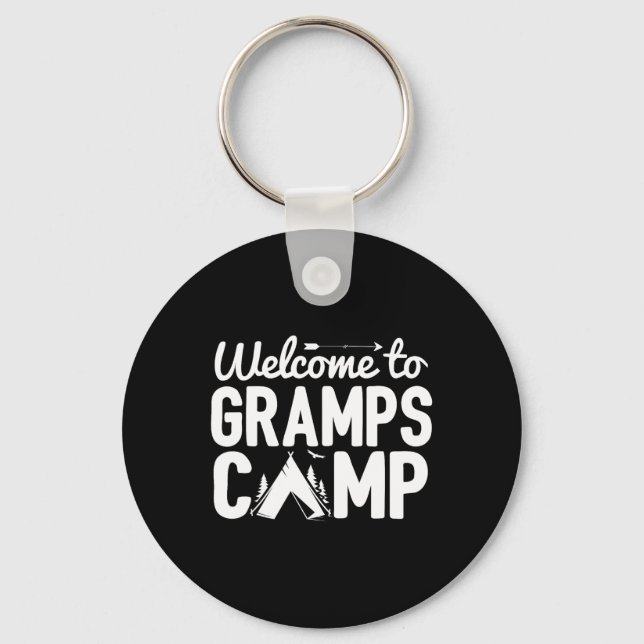 Welcome To Gramps Camp Distressed Camping  Key Ring (Front)