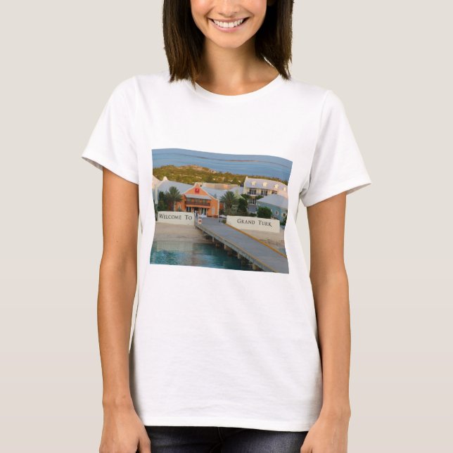 "Welcome To Grand Turk", photography, Caribbean T-Shirt (Front)