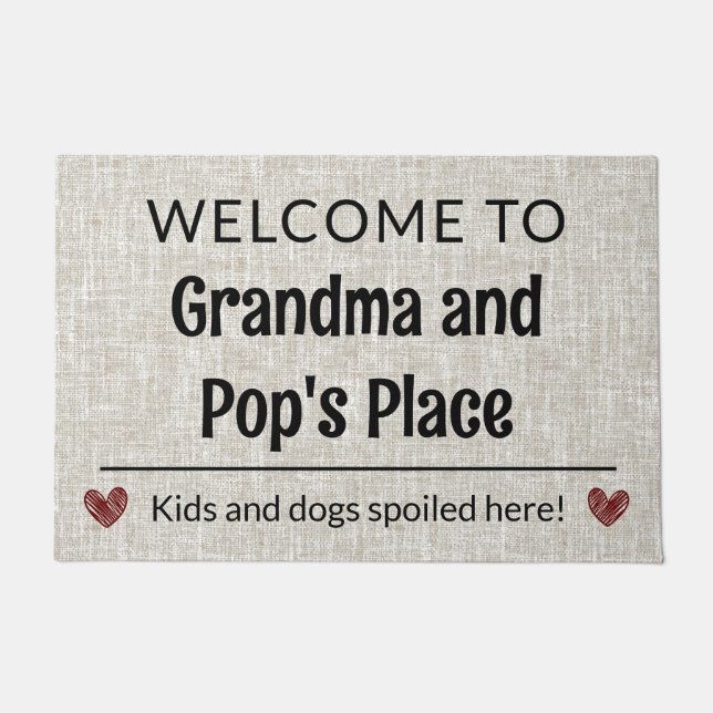 Welcome to Grandma & Pop's Place Customisable Doormat (Front)