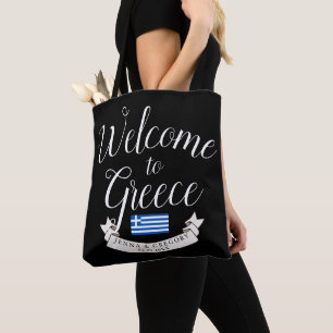 Welcome to Greece Destination Wedding Custom Tote Bag