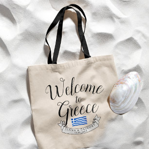 Welcome to Greece   Destination Wedding Favour Tote Bag