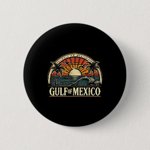 Welcome To Gulf Of Mexico Retro Beach Surf 6 Cm Round Badge