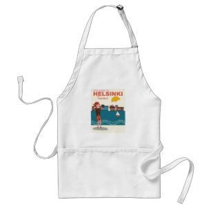 Welcome to Helsinki Finland vintage travel poster Standard Apron