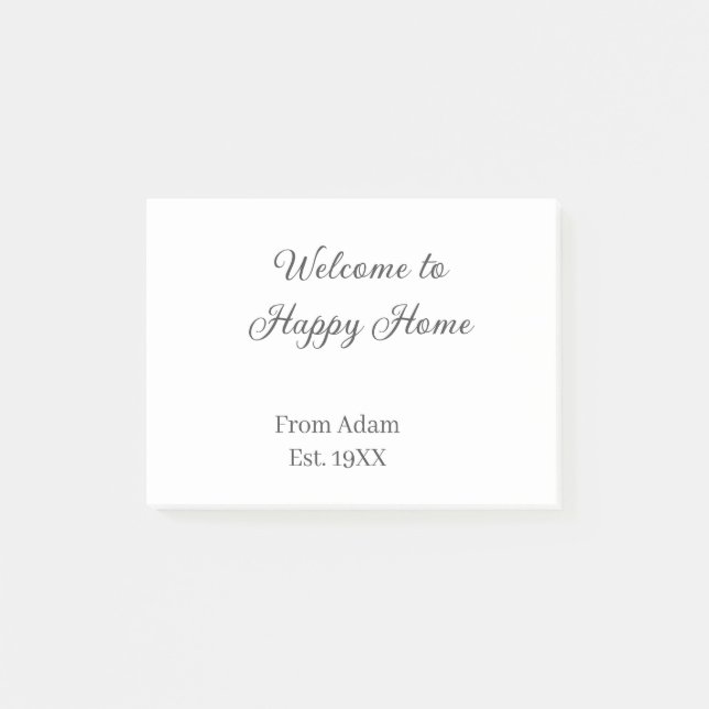 Welcome to home real estate house inauguration est post-it notes (Front)