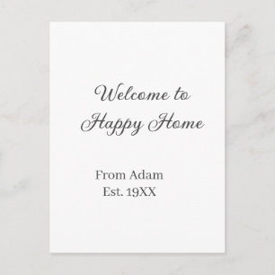 Welcome to home real estate house inauguration est postcard