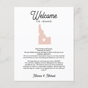 Welcome TO IDAHO Letter & Itinerary ANY COLOR