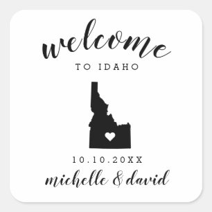 Welcome to Idaho   Wedding custom favour Square Sticker