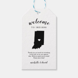 Welcome to Indiana Calligraphy Wedding Gift Tags