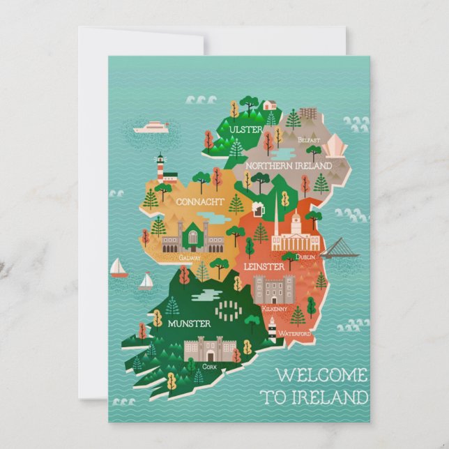 Welcome to Ireland 5x7 Big Postcard (Front)