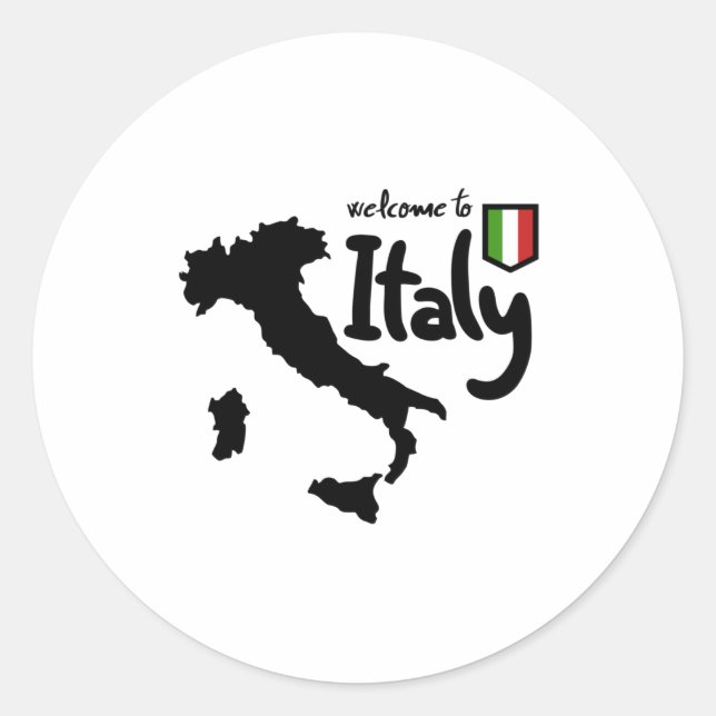 Welcome to Italy Classic Round Sticker (Front)