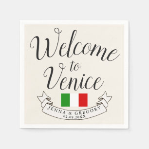 Welcome to Italy Destination Wedding Custom Napkin