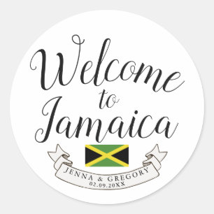 Welcome to Jamaica   Destination Wedding Custom Classic Round Sticker