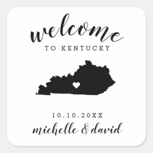 Welcome to Kentucky   Wedding custom favour Square Sticker