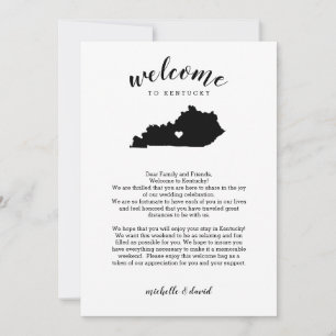Welcome to Kentucky Wedding Letter & Itinerary