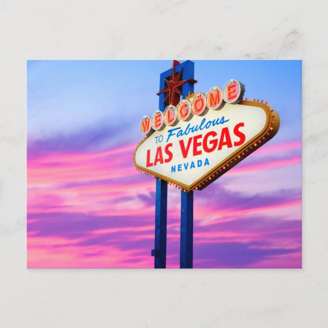 Welcome to Las Vega, purple blue sky postcard (Front)