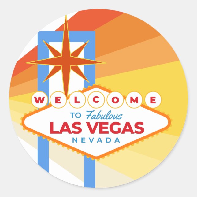 Welcome to Las Vegas Classic Round Sticker (Front)