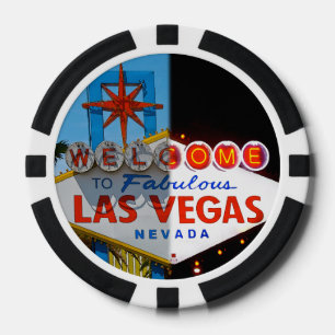 Welcome to Las Vegas - day or night Poker Chips
