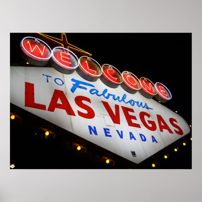 Welcome to Las Vegas Neon Poster Print (Front)