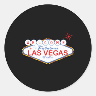 Welcome To Las Vegas Novelty Sign Vacation Classic Round Sticker