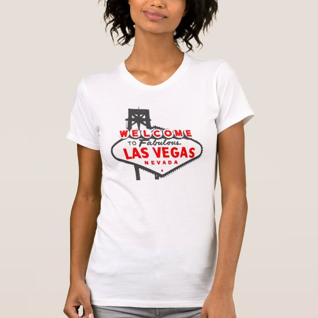 Welcome to Las Vegas red vector graphic tee shirt (Front)