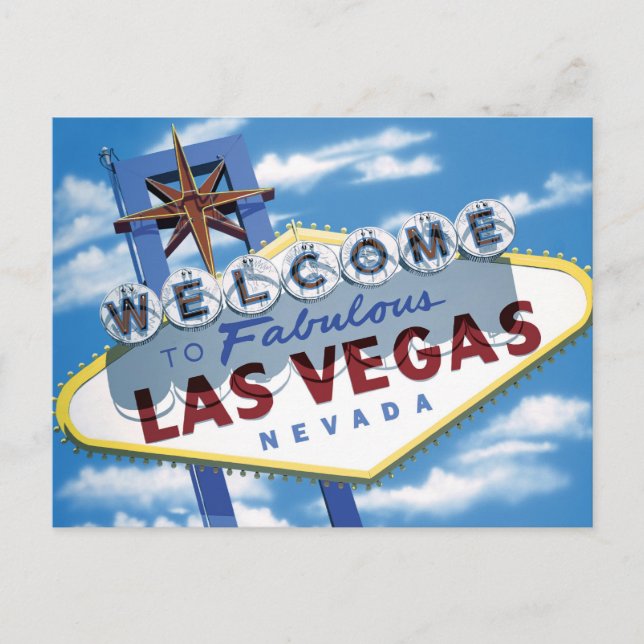 Welcome to Las Vegas Sign Retro Neon Sign Postcard (Front)