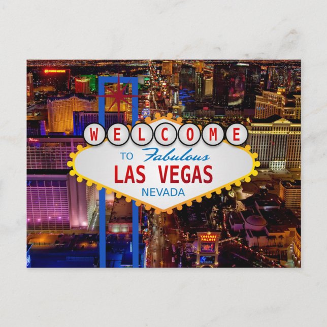 Welcome to LAS VEGAS travel Postcard (Front)