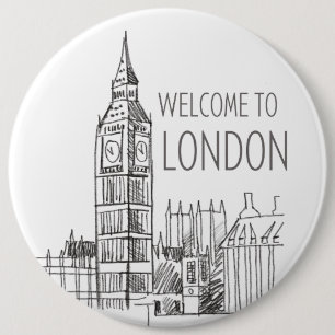 welcome to london 6 cm round badge
