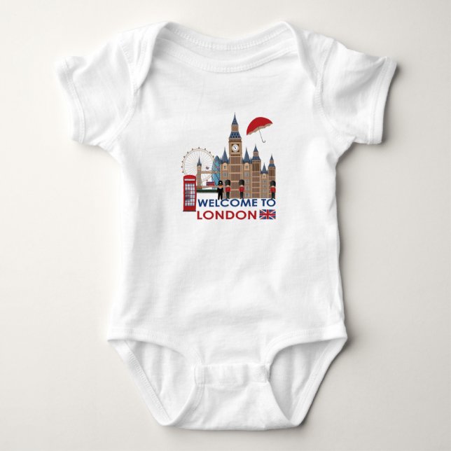 Welcome To London Baby Bodysuit (Front)
