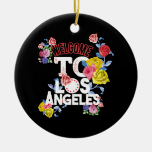 welcome to los angeles ceramic tree decoration