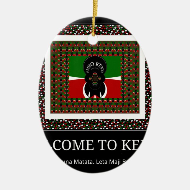 Welcome to Magical Kenya: Hakuna Matata Ceramic Tree Decoration (Front)
