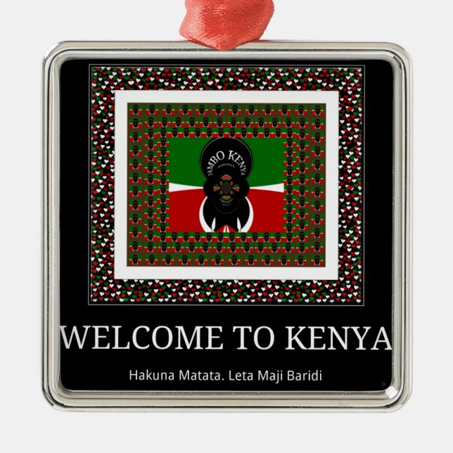 Welcome to Magical Kenya: Hakuna Matata Metal Tree Decoration (Front)