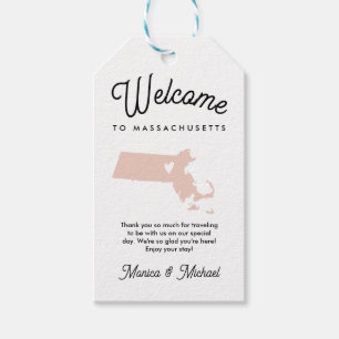 Welcome to MASSACHUSETTS Wedding ANY COLOR!! Gift Tags