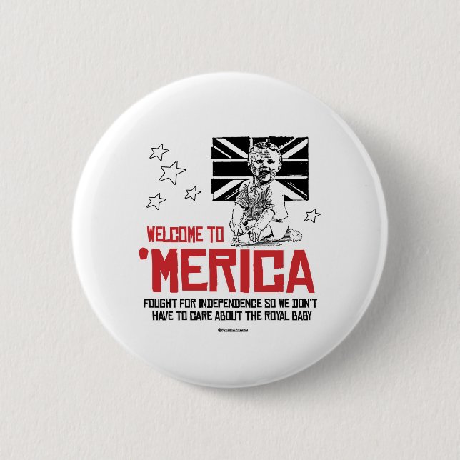 Welcome to Merica 6 Cm Round Badge (Front)