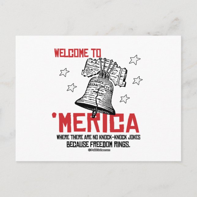 Welcome to Merica - Where freedom rings Postcard (Front)