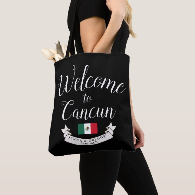 Welcome to Mexico | Destination Wedding Custom Tote Bag (Close Up)