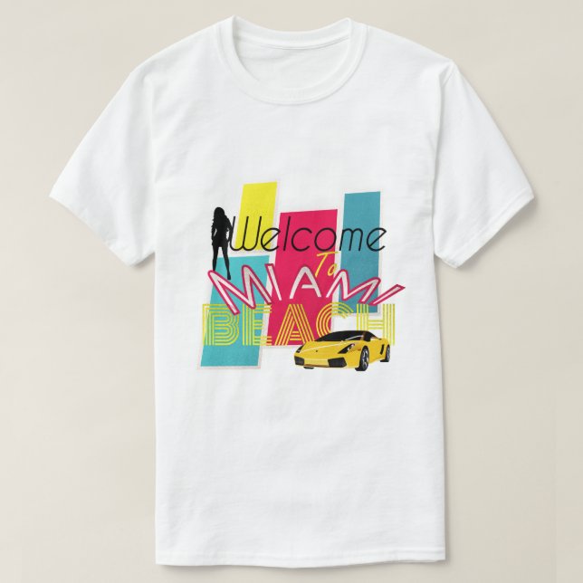 Welcome To Miami Beach T-Shirt (Design Front)