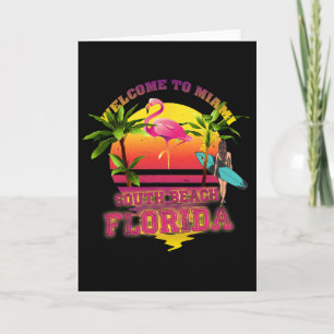 Welcome To Miami, Florida, South Beach Surfing, Fl Card