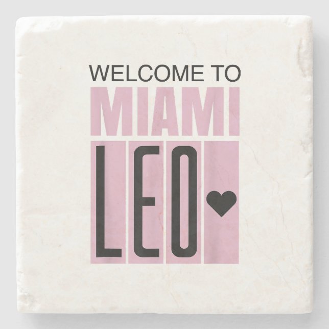 Welcome to Miami Leo 10 - GOAT  Stone Coaster (Front)