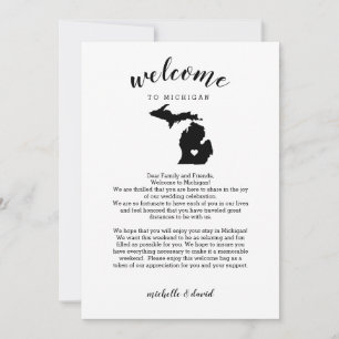 Welcome to Michigan Wedding Letter & Itinerary