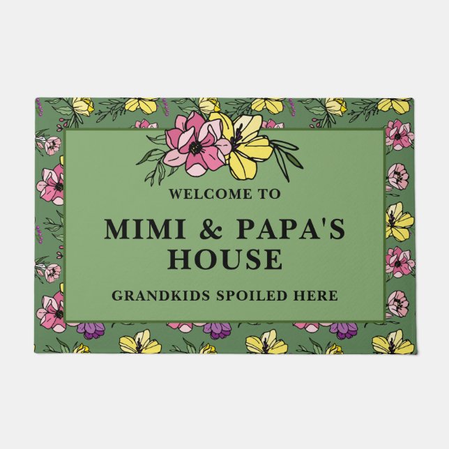 Welcome to Mimi & Papa's House Doormat (Front)