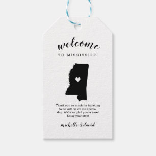 Welcome to Mississippi Calligraphy Wedding Gift Tags