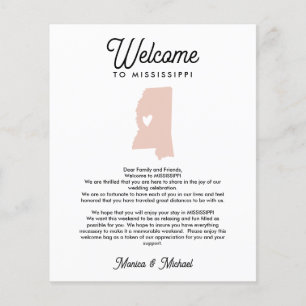 Welcome TO MISSISSIPPI Letter Itinerary ANY COLOR