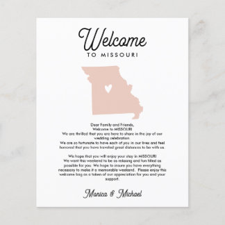 Welcome TO MISSOURI Letter & Itinerary ANY COLOR