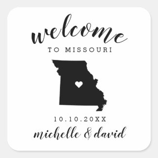 Welcome to Missouri | Wedding custom favour Square Sticker
