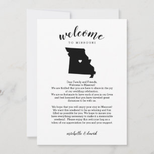 Welcome to Missouri Wedding Letter & Itinerary