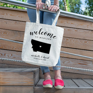 Welcome to Montana   State Silhouette Wedding Tote Bag