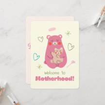 Welcome to Motherhood - congratulations card