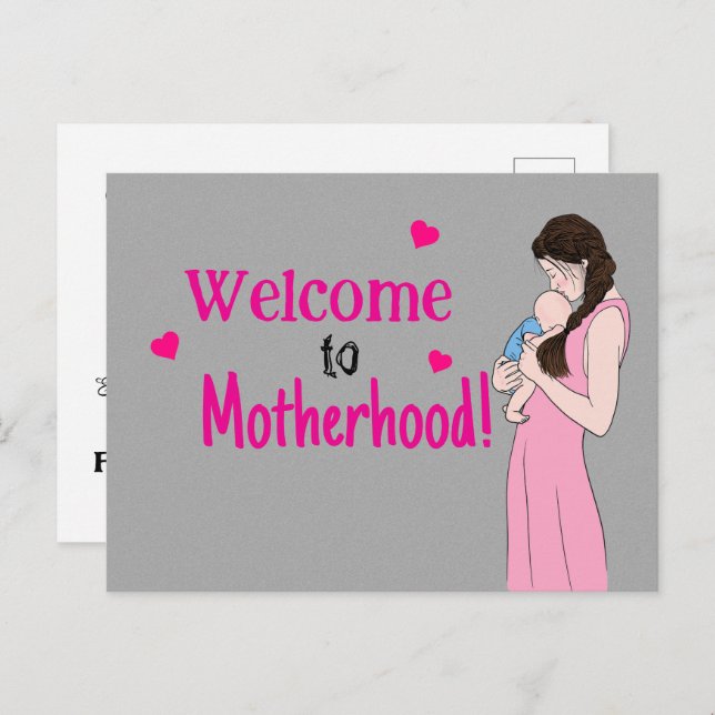 Welcome to Motherhood Postcard (Front/Back)