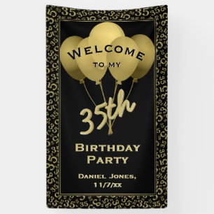 Welcome to my 35th Birthday Party - Gold/Black Banner